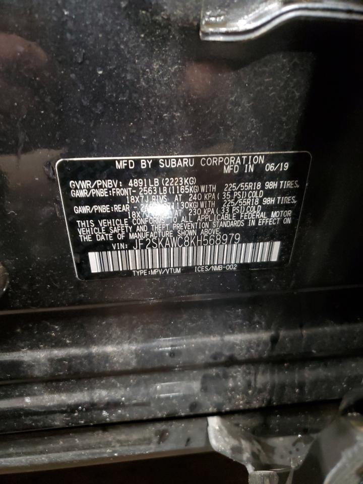 2019 Subaru Forester VIN JF2SKAWC8KH568979 Copart auction photo, rear end damage thumbnail 13