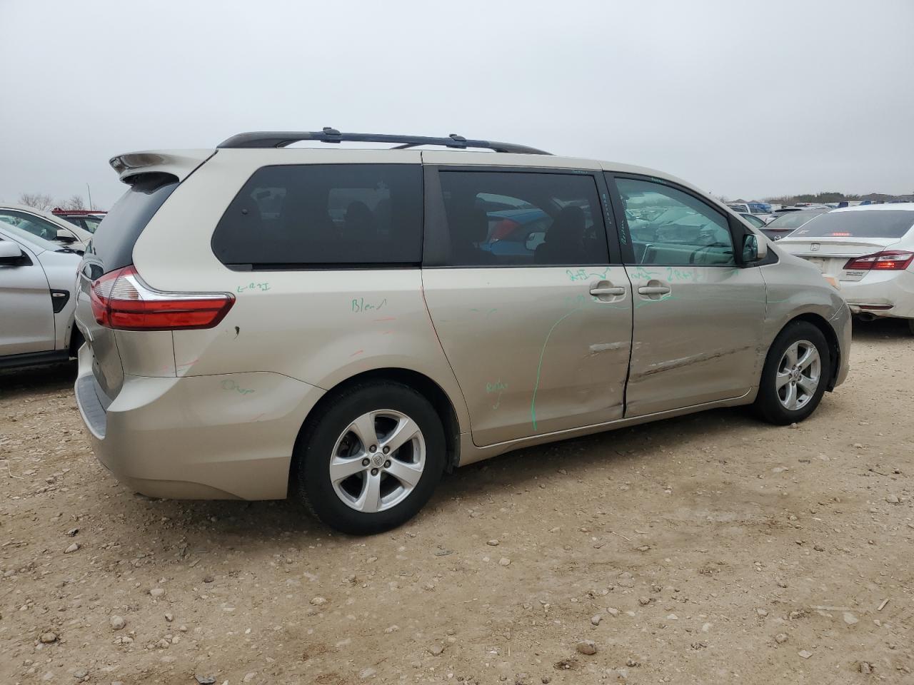 2015 Toyota Sienna VIN 5TDKK3DC7FS553520 Copart auction photo, all over damage thumbnail 3