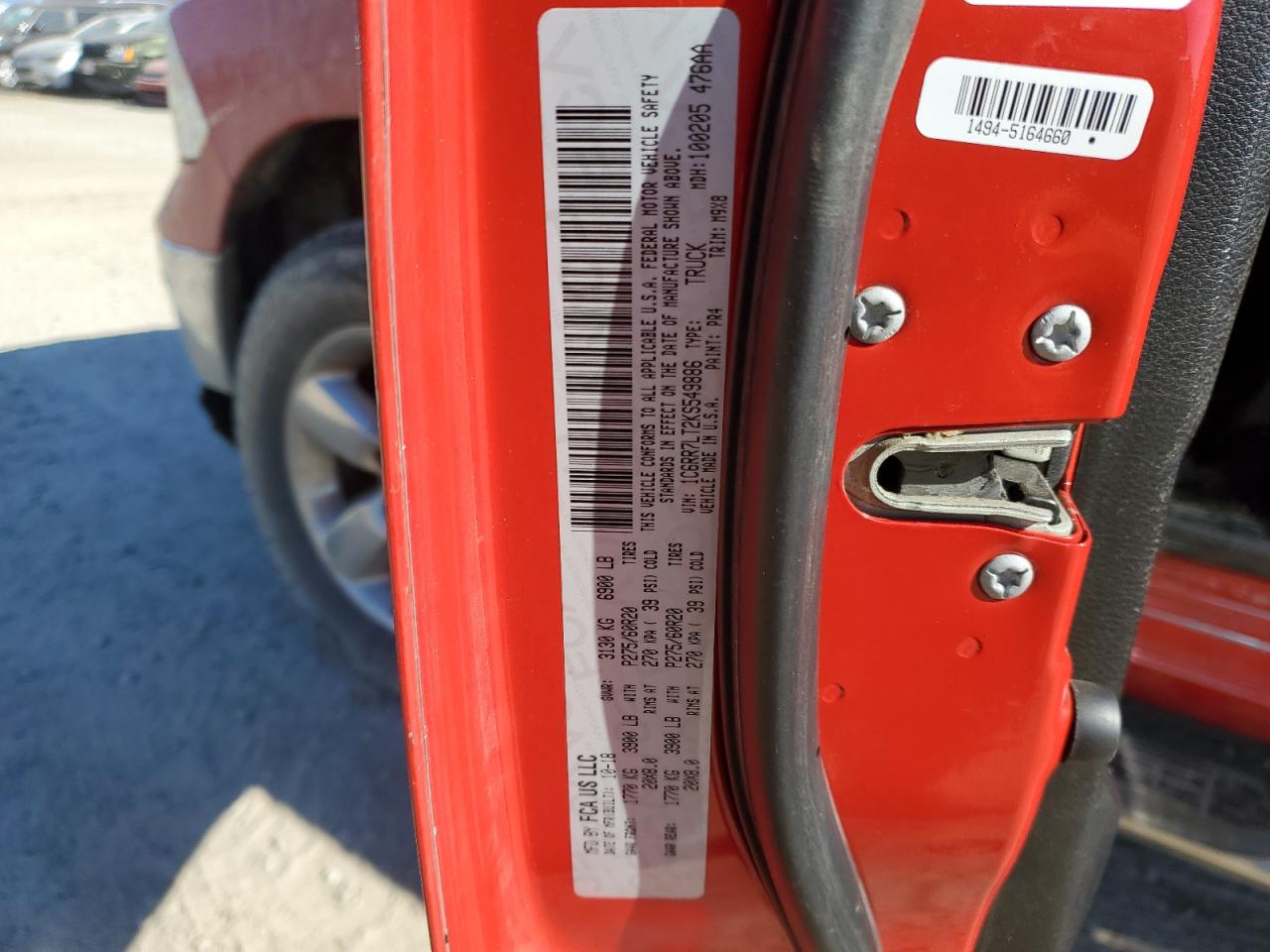 2019 RAM 1500 VIN 1C6RR7LT2KS549886 Copart auction photo, all over / minor dent/scratches damage thumbnail 12
