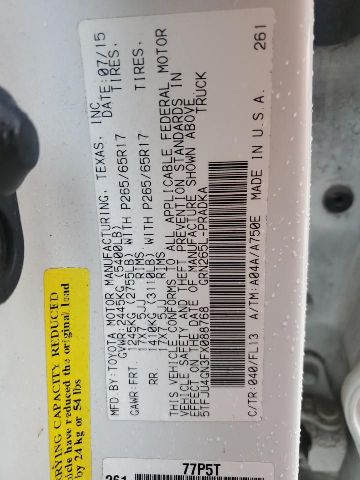 2015 Toyota Tacoma VIN 5TFJU4GN3FX088768 Copart auction photo, front end damage thumbnail 14