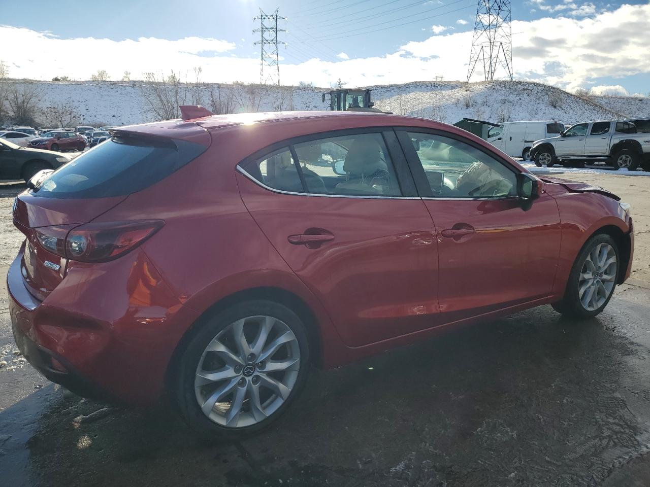 2014 Mazda 3 VIN JM1BM1M38E1101506 Copart auction photo, front end / hail damage thumbnail 3