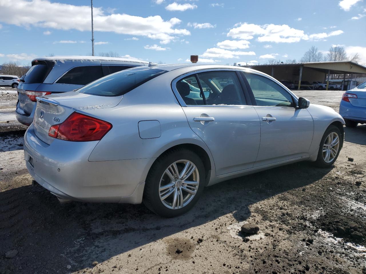 2013 Infiniti G VIN JN1CV6AR2DM359138 Copart auction photo, front end damage thumbnail 3