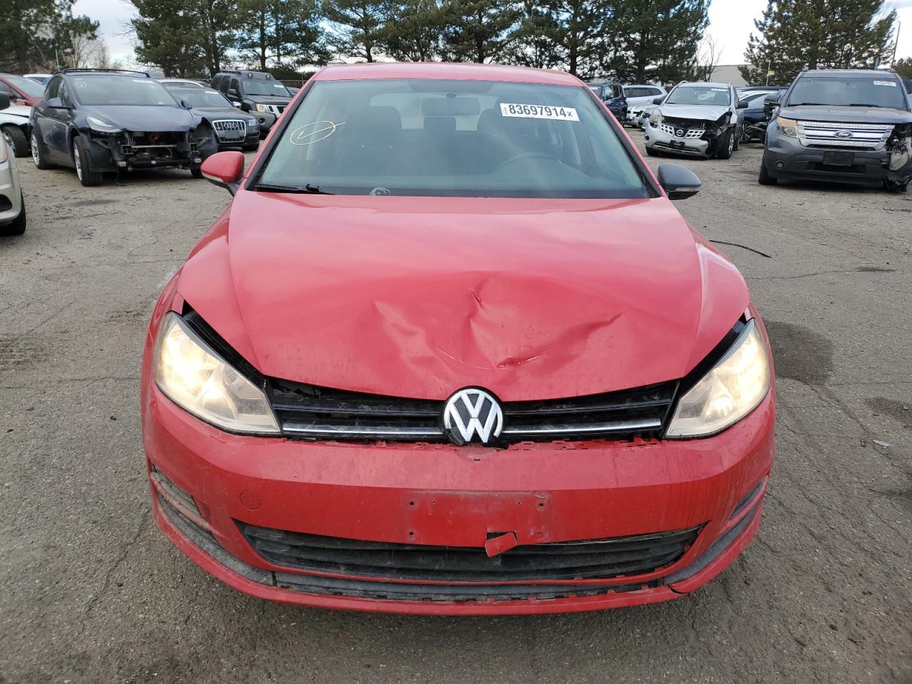 2016 Volkswagen Golf VIN 3VW117AU2GM049717 Copart auction photo, front end / side damage thumbnail 5
