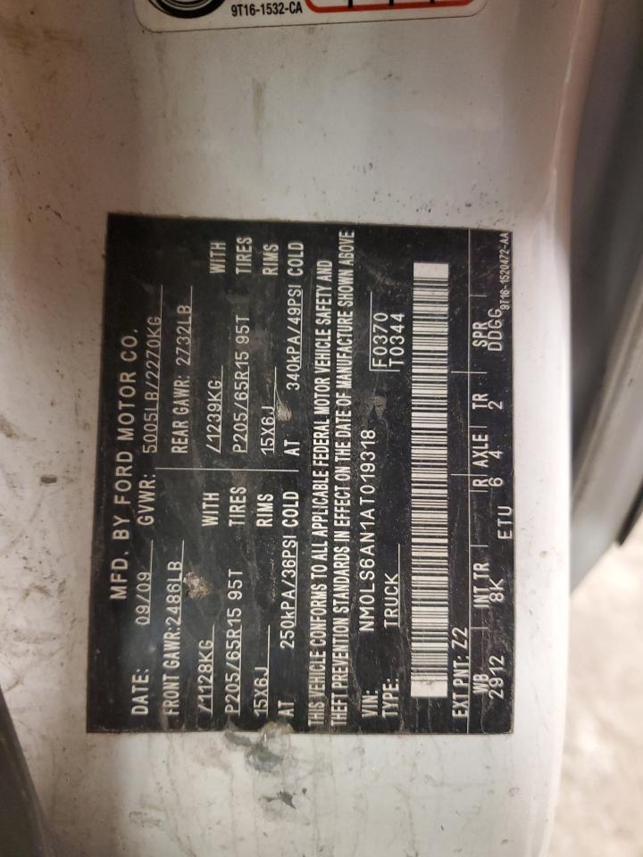2010 Ford Transit VIN NM0LS6AN1AT019318 Copart auction photo, front end damage thumbnail 13