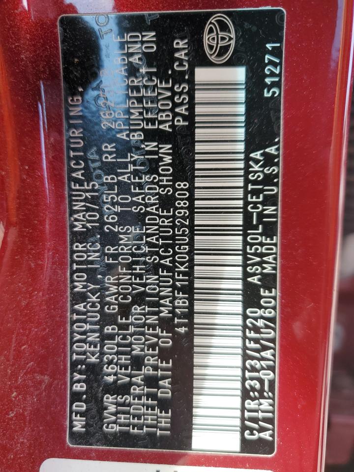 2016 Toyota Camry VIN 4T1BF1FK0GU529808 Copart auction photo, all over damage thumbnail 13