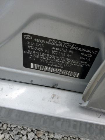 2014 Hyundai Sonata VIN 5NPEC4AC8EH832774 Copart auction photo, minor dent/scratches damage thumbnail 12