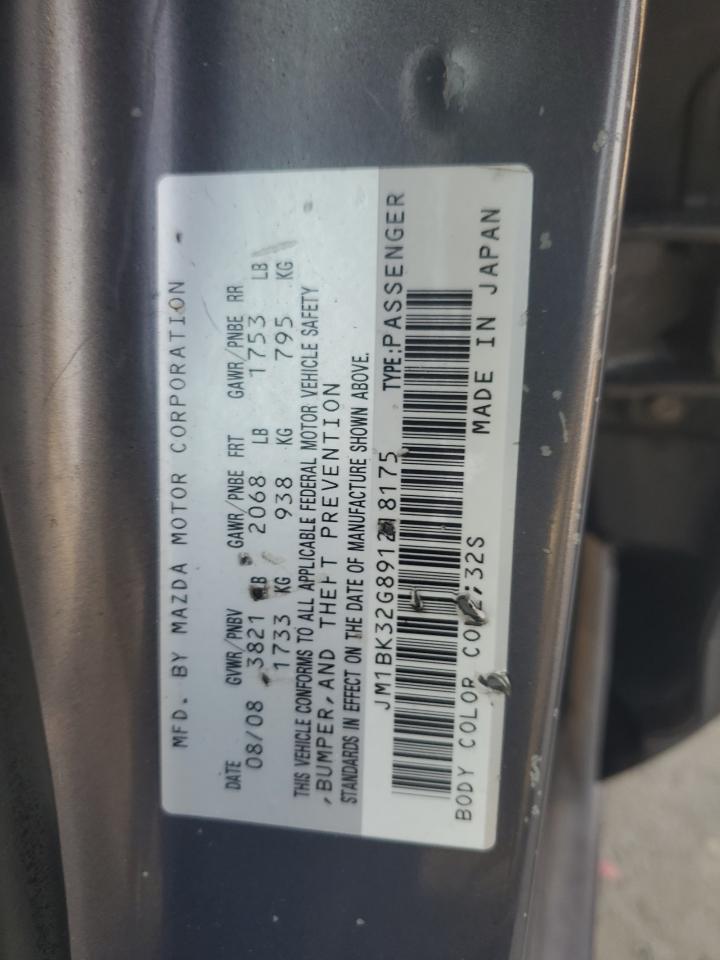 2009 Mazda 3 VIN JM1BK32G891218175 Copart auction photo, front end / minor dent/scratches damage thumbnail 12