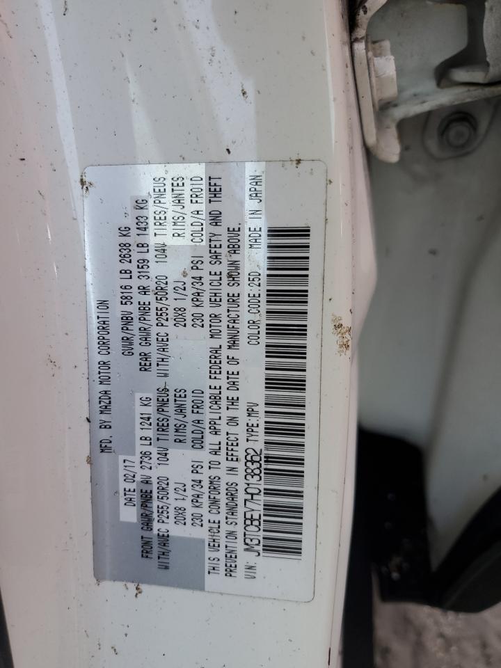 2017 Mazda CX-9 VIN JM3TCBEY7H0138362 Copart auction photo, water/flood damage thumbnail 14