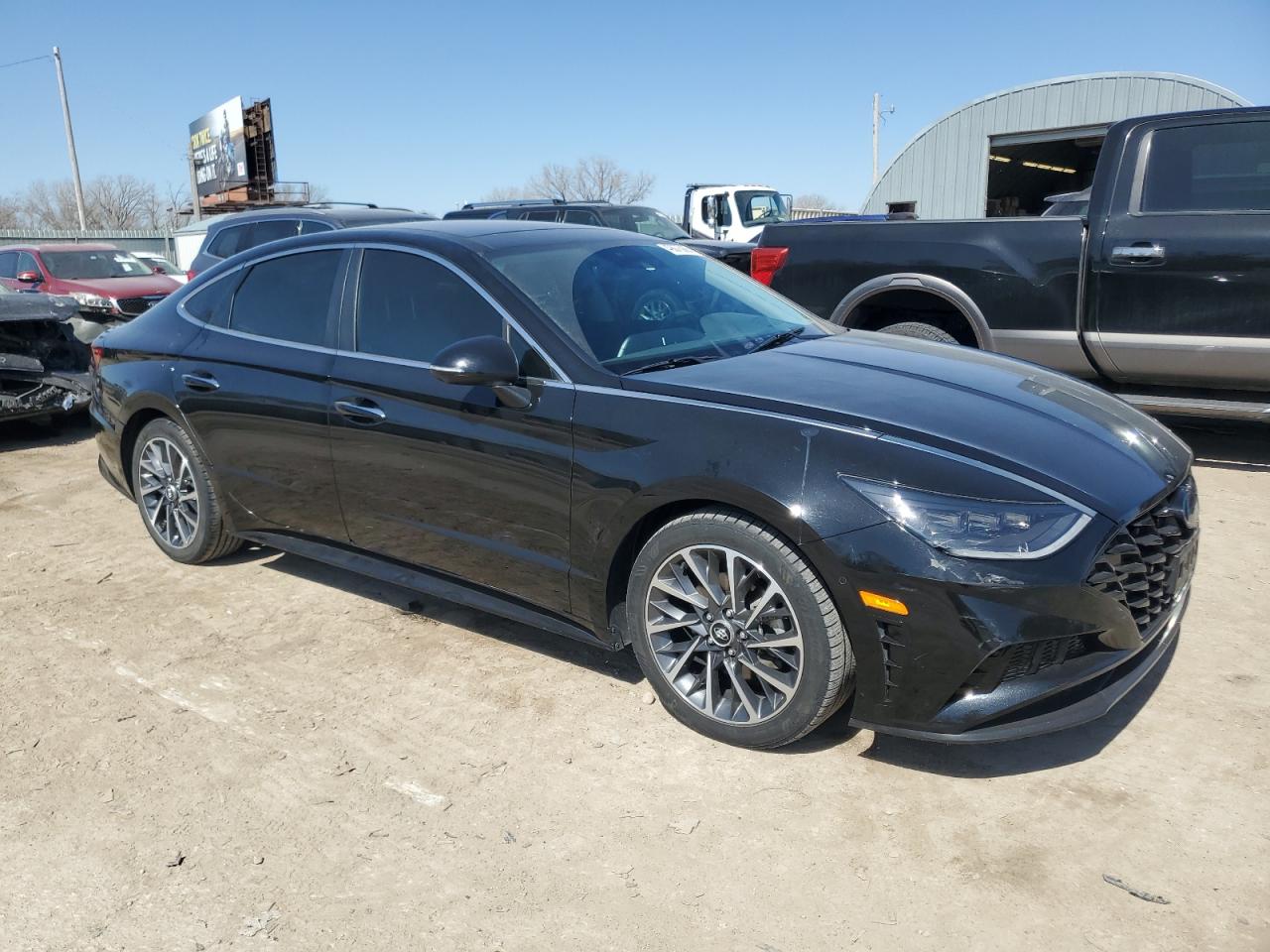 2021 Hyundai Sonata VIN KMHL34J28MA157721 Copart auction photo, side damage thumbnail 4