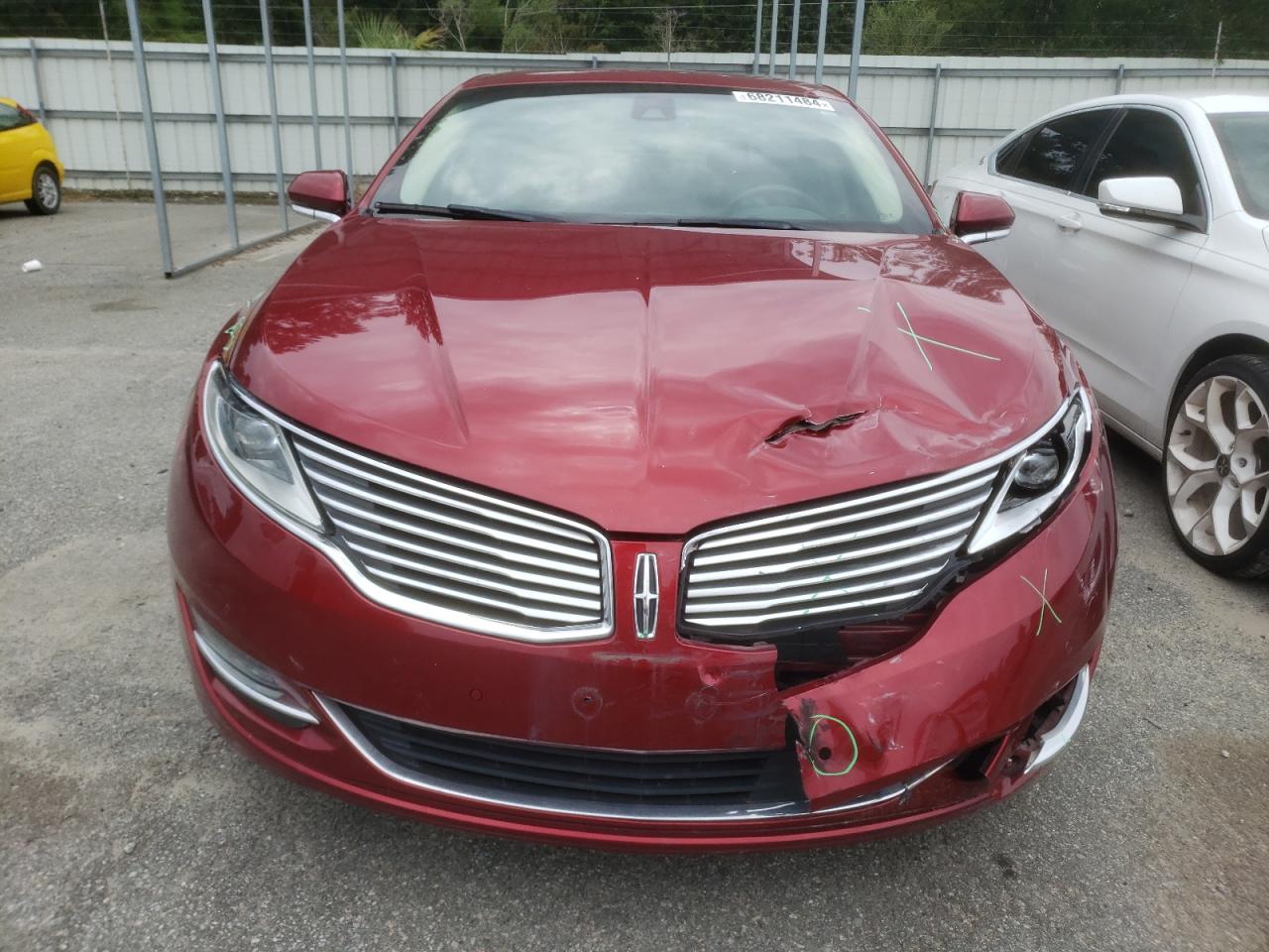 2014 Lincoln MKZ VIN 3LN6L2LU0ER827057 Copart auction photo, front end damage thumbnail 5