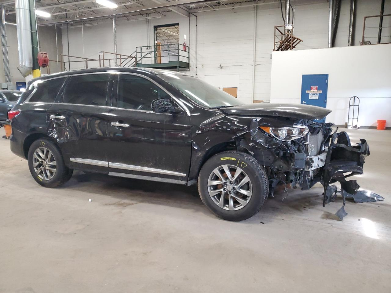 2014 Infiniti QX60 VIN 5N1AL0MM0EC519074 Copart auction photo, front end / side damage thumbnail 4