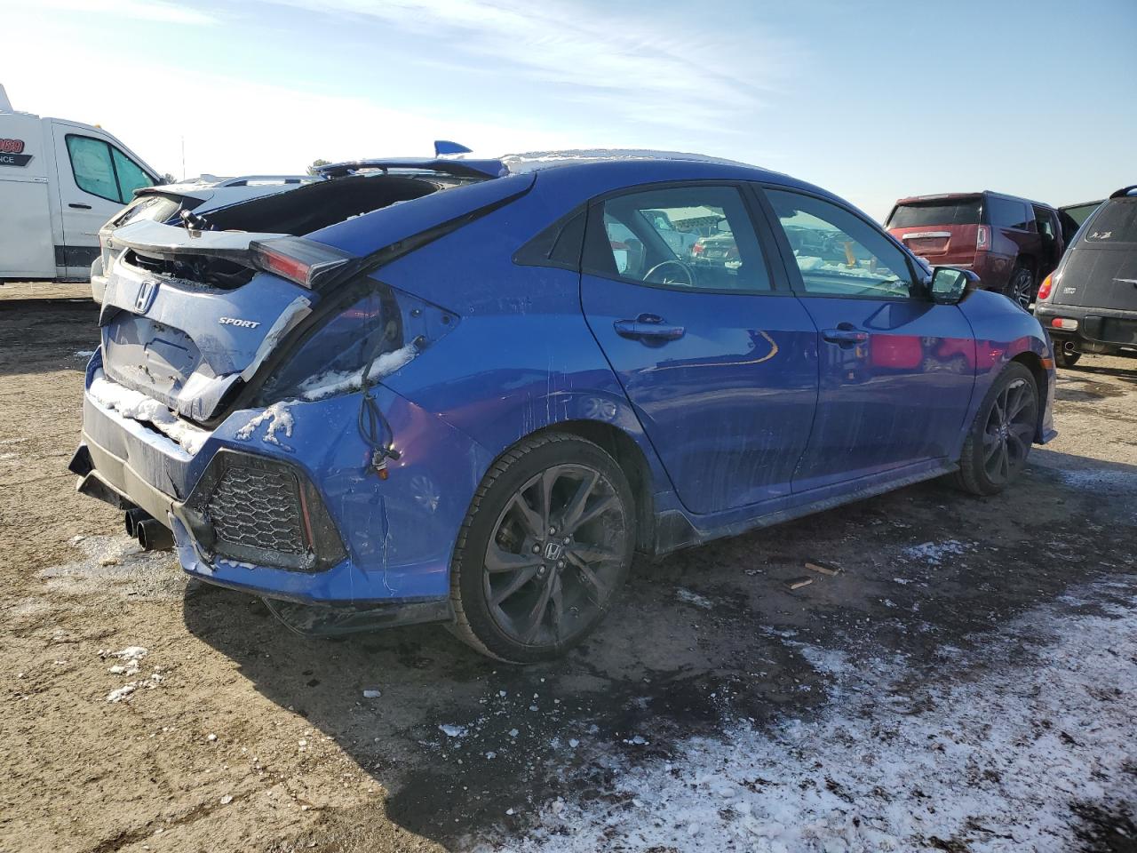2019 Honda Civic VIN SHHFK7G40KU216343 Copart auction photo, rear end / top/roof damage thumbnail 3