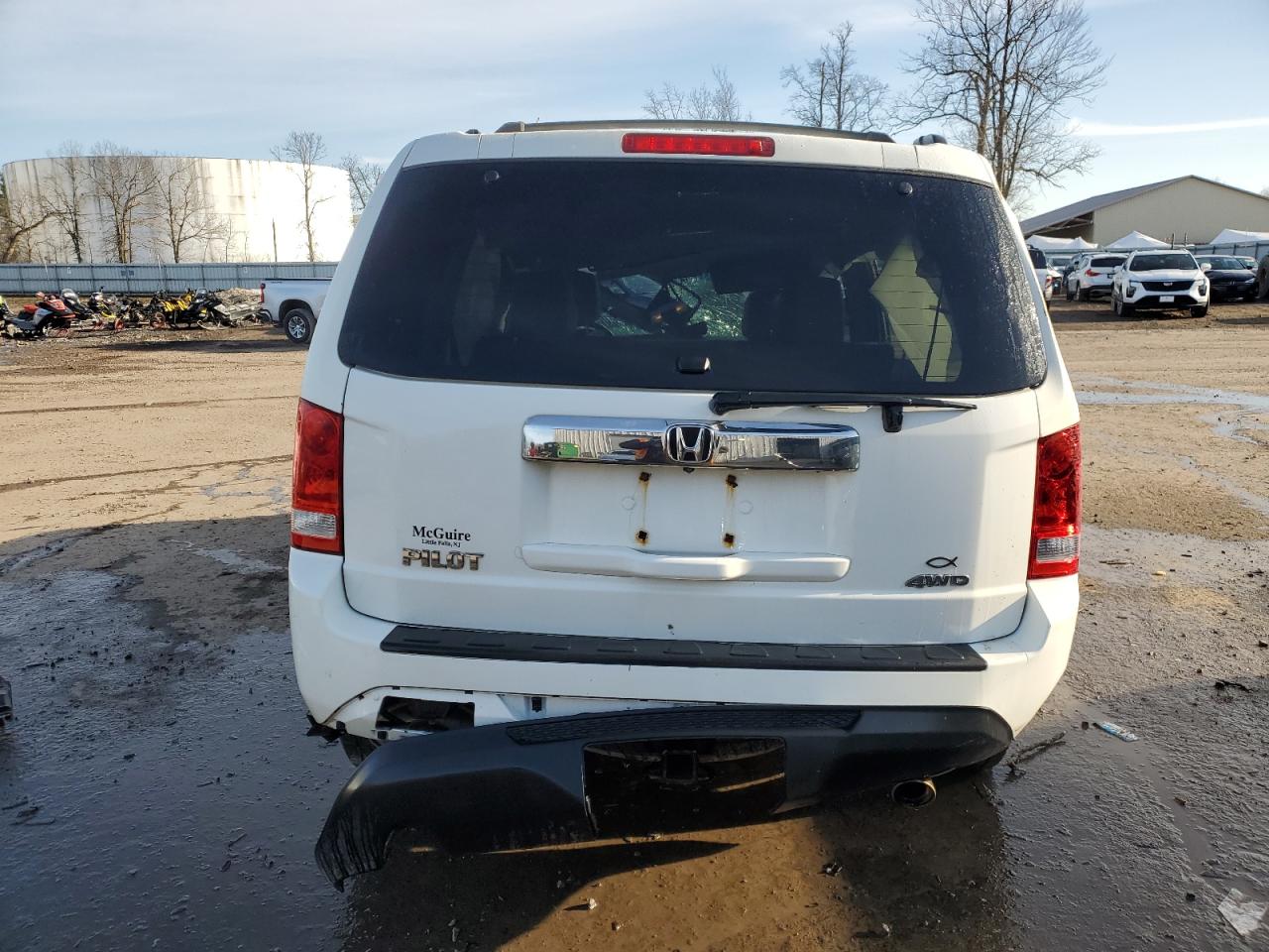 2012 Honda Pilot VIN 5FNYF4H56CB059102 Copart auction photo, rollover damage thumbnail 6