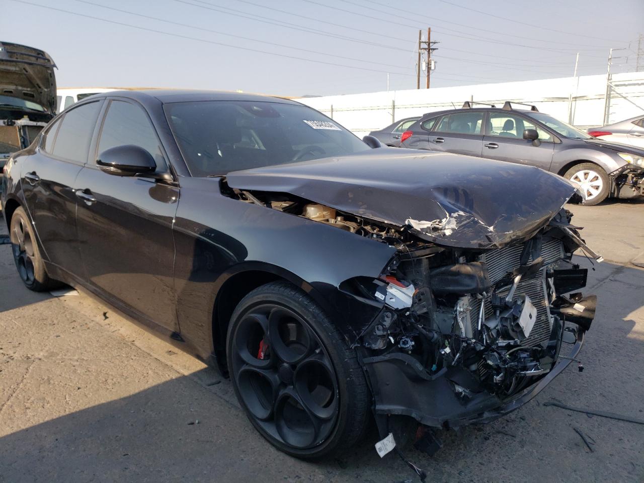 2022 Alfa Romeo Giulia VIN ZARFAMBN0N7653455 Copart auction photo, front end / frame damage damage thumbnail 4
