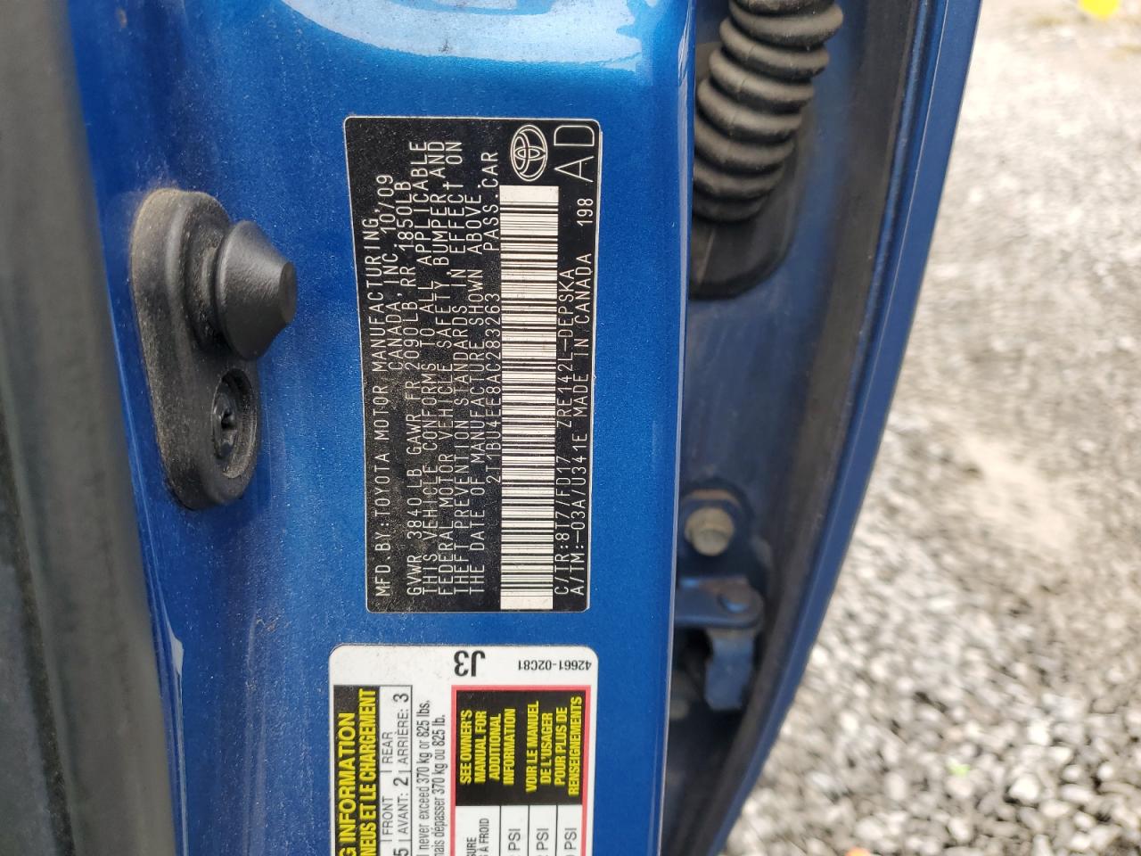 2010 Toyota Corolla VIN 2T1BU4EE8AC283263 Copart auction photo, rear end damage thumbnail 12