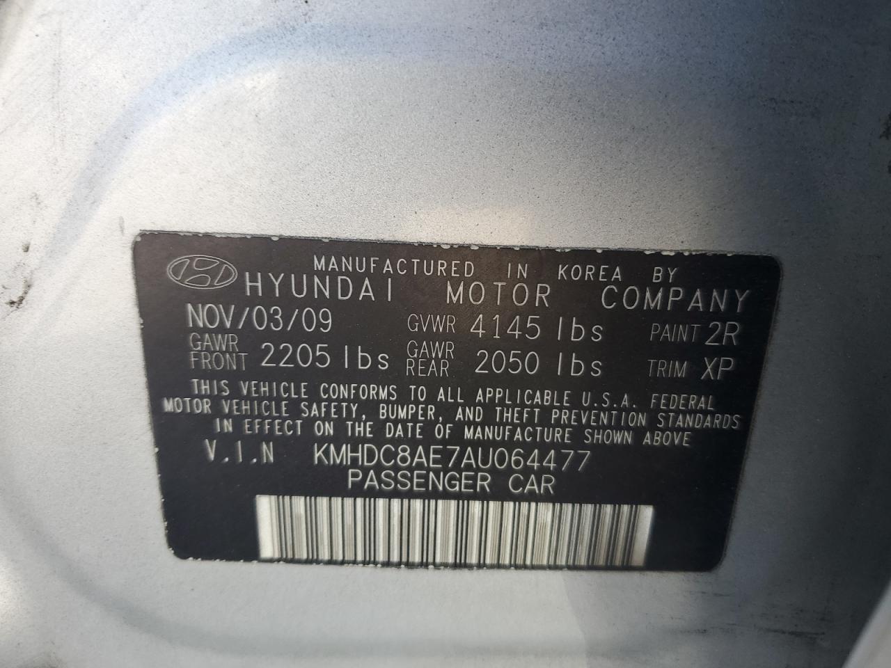2010 Hyundai Elantra VIN KMHDC8AE7AU064477 Copart auction photo, front end / undercarriage damage thumbnail 14