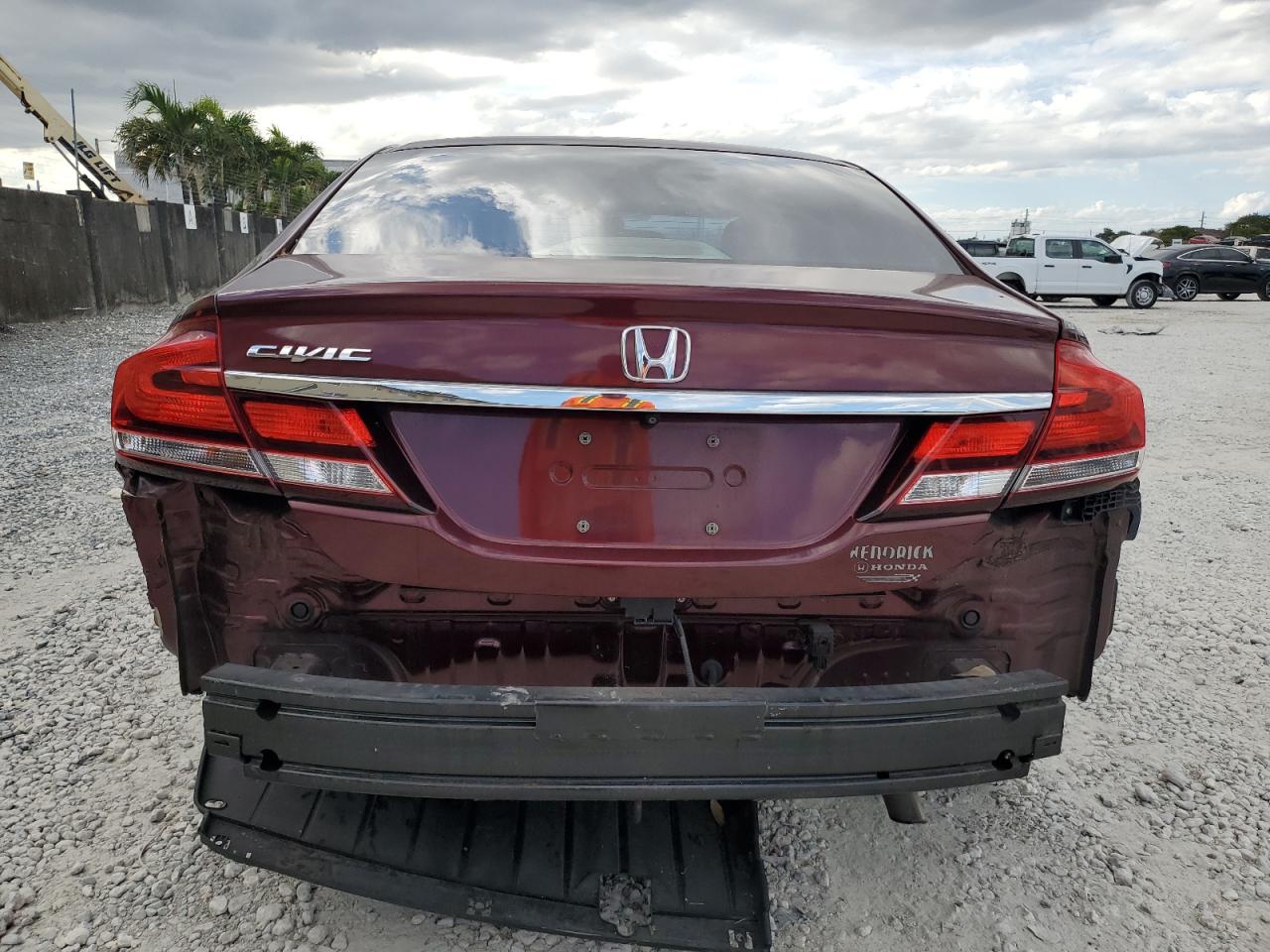 2014 Honda Civic VIN 19XFB2F85EE022412 Copart auction photo, undercarriage / all over damage thumbnail 6