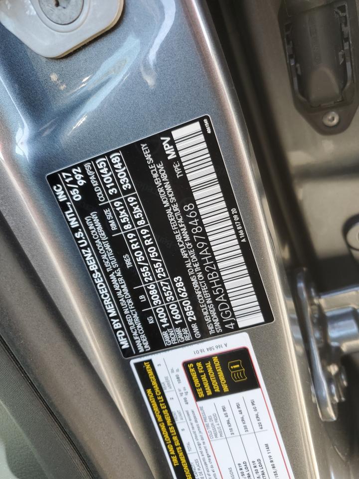 2017 Mercedes-Benz GLE VIN 4JGDA5HB2HA978468 Copart auction photo, front end damage thumbnail 13