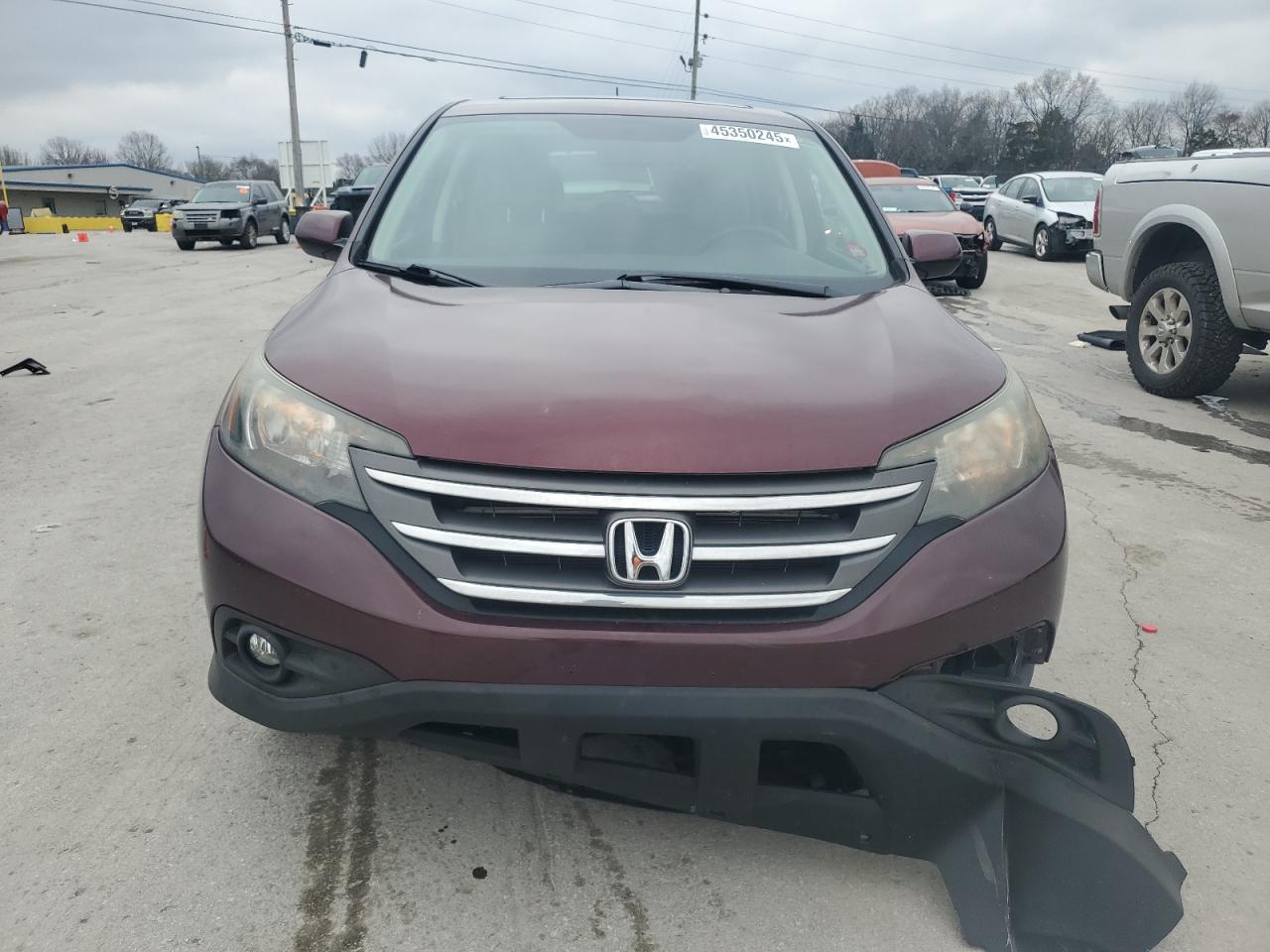 2013 Honda CR-V VIN 5J6RM4H55DL040253 Copart auction photo, front end / undercarriage damage thumbnail 5
