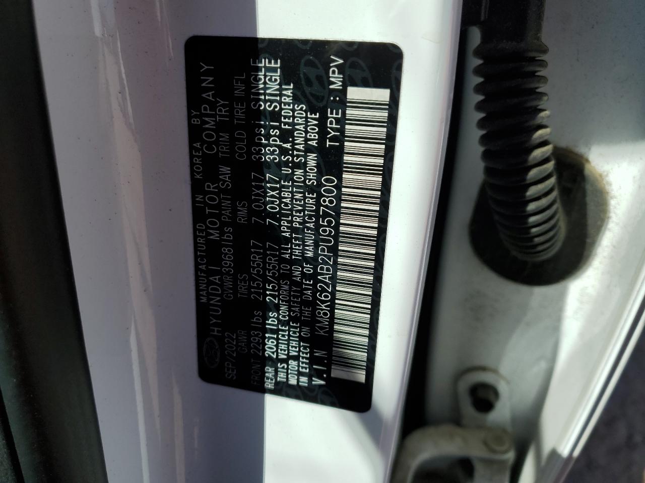 2023 Hyundai Kona VIN KM8K62AB2PU957800 Copart auction photo, front end damage thumbnail 16