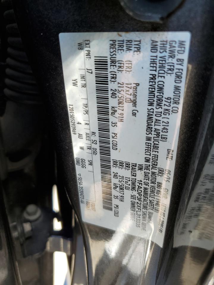 2015 Ford Focus VIN 1FADP3F2XFL313335 Copart auction photo, all over damage thumbnail 12