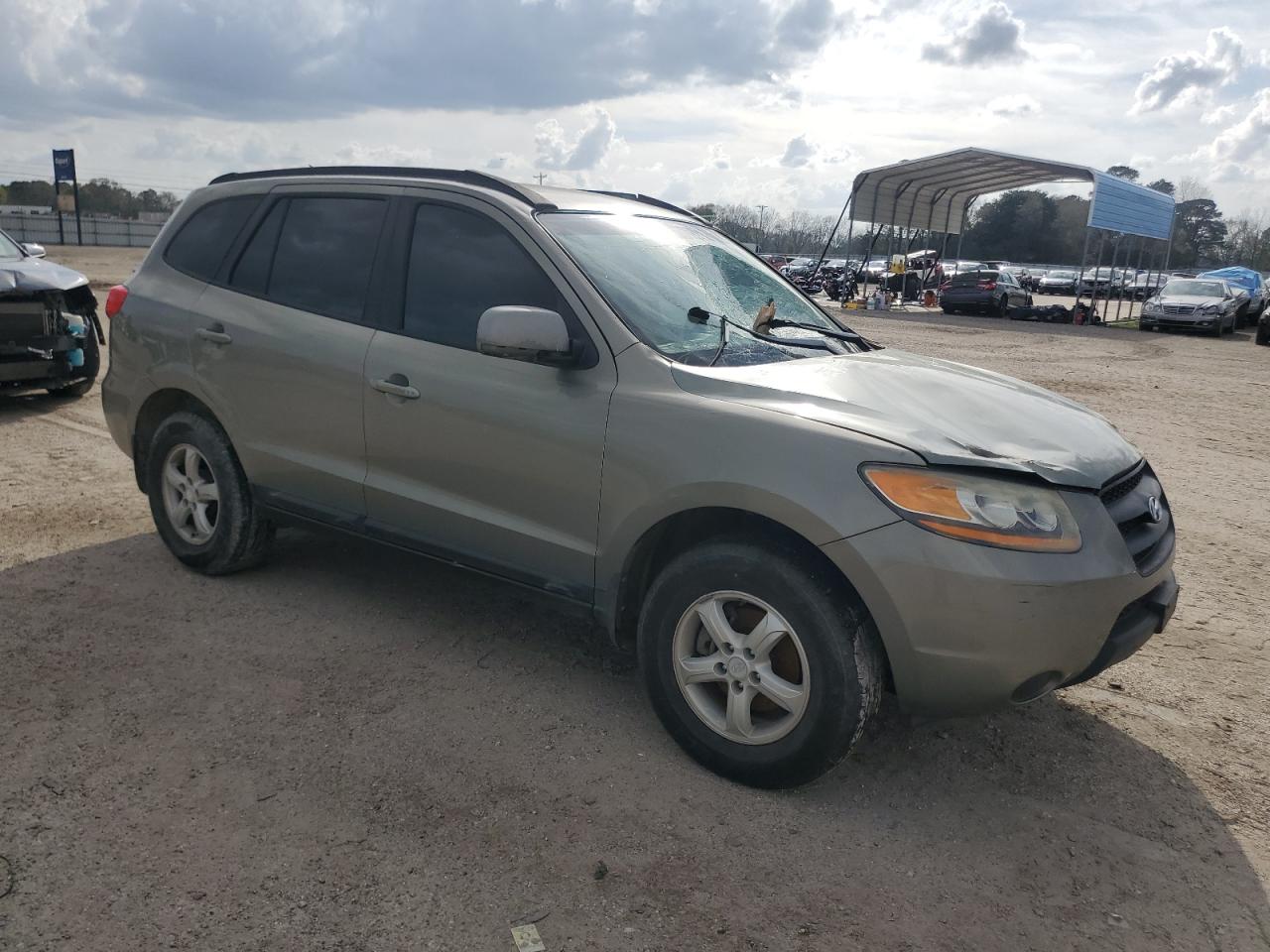 2008 Hyundai Santa Fe VIN 5NMSG13D38H165304 Copart auction photo, front end / top/roof damage thumbnail 4