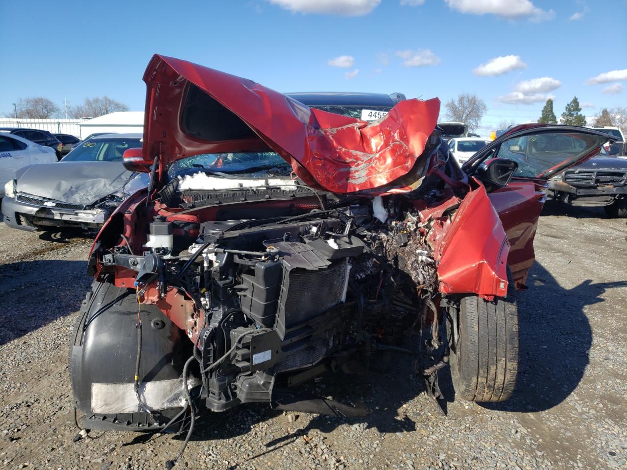 2020 Hyundai Santa Fe VIN 5NMS33AA5LH237242 Copart auction photo, front end / side damage thumbnail 5