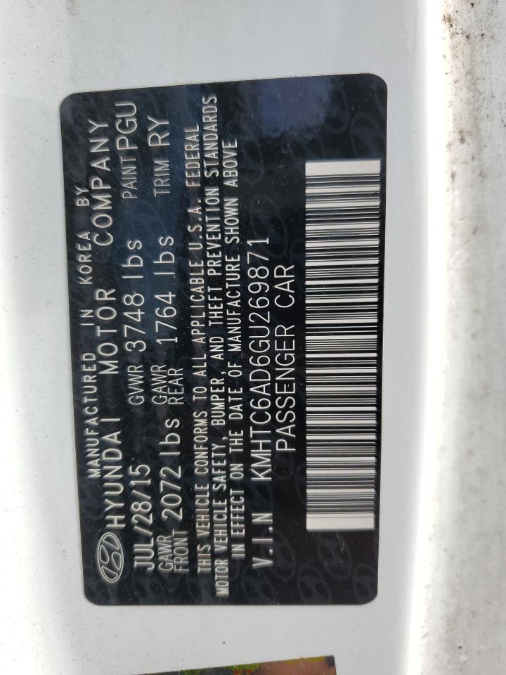 2016 Hyundai Veloster VIN KMHTC6AD6GU269871 Copart auction photo, front end damage thumbnail 12