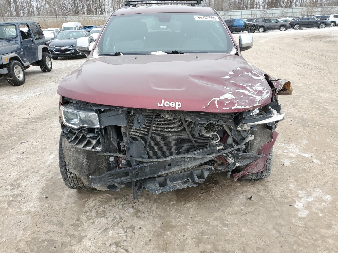 2019 Jeep Grand Cherokee VIN 1C4RJFBG6KC844840 Copart auction photo, front end / side damage thumbnail 5
