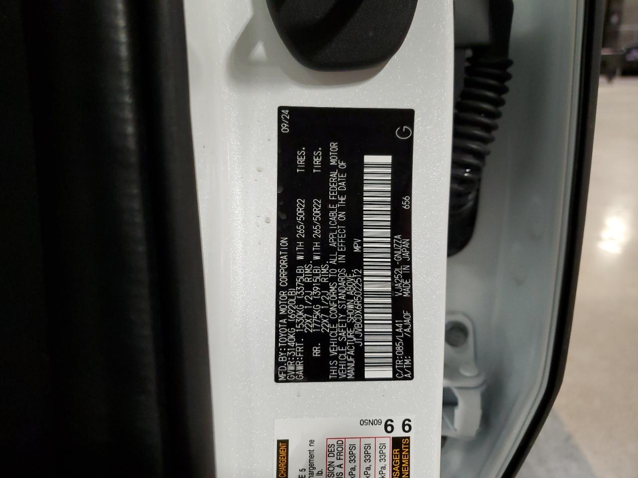 2024 Lexus GX VIN JTJVBCDX6R5022512 Copart auction photo, all over damage thumbnail 18