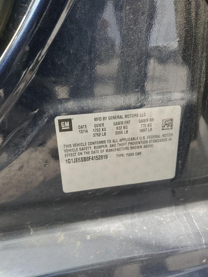 2015 Chevrolet Sonic VIN 1G1JE6SB8F4152819 Copart auction photo, side damage thumbnail 12
