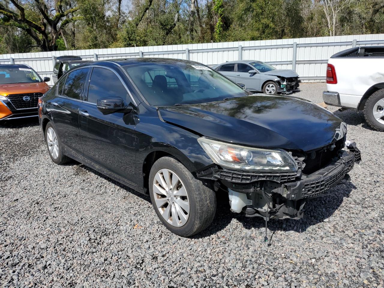 2014 Honda Accord VIN 1HGCR3F83EA005567 Copart auction photo, front end damage thumbnail 4