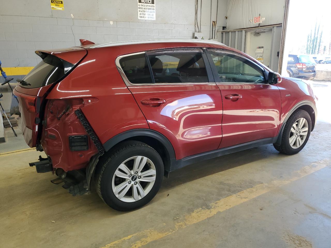 2019 KIA Sportage VIN KNDPMCAC2K7550002 Copart auction photo, rear end / rejected repair damage thumbnail 3