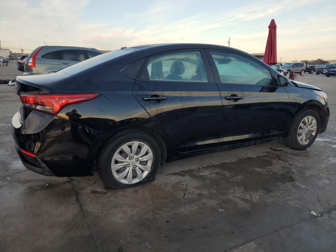 2021 Hyundai Accent VIN 3KPC24A68ME143535 Copart auction photo, side damage thumbnail 3