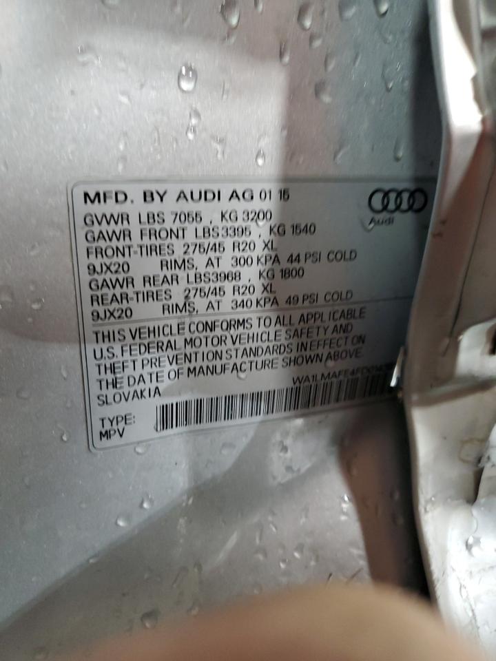 2015 Audi Q7 VIN WA1LMAFE4FD014392 Copart auction photo, side damage thumbnail 15