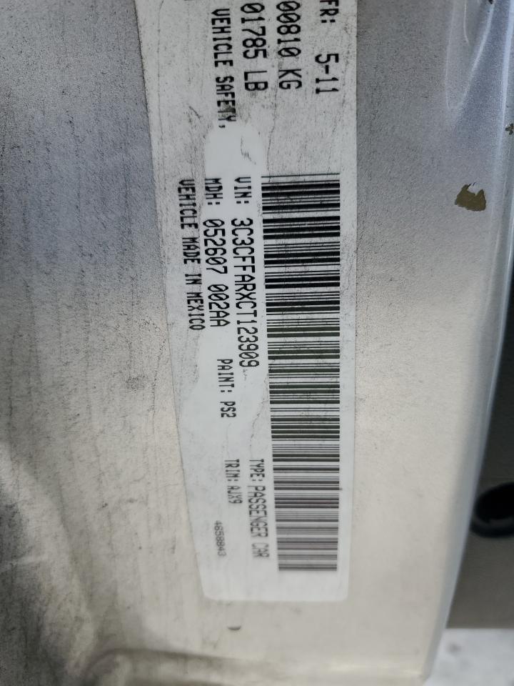 2012 Fiat 500 VIN 3C3CFFARXCT123909 Copart auction photo, front end damage thumbnail 12