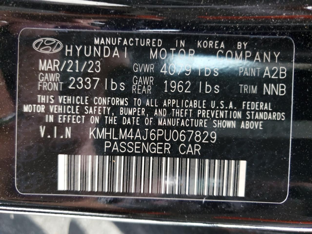 2023 Hyundai Elantra VIN KMHLM4AJ6PU067829 Copart auction photo, front end damage thumbnail 14