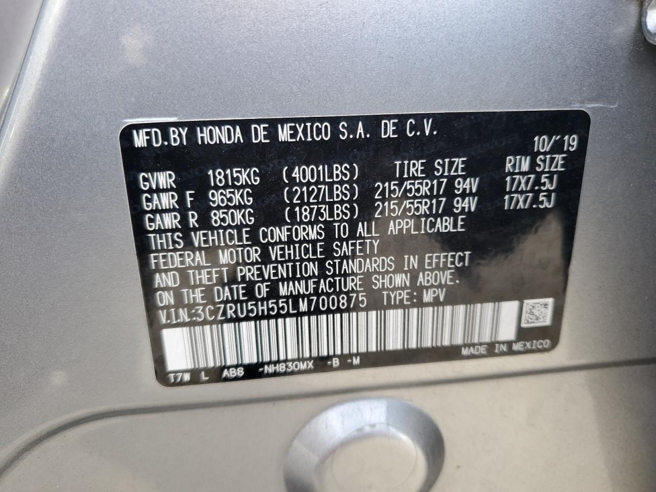 2020 Honda HR-V VIN 3CZRU5H55LM700875 Copart auction photo, all over damage thumbnail 13