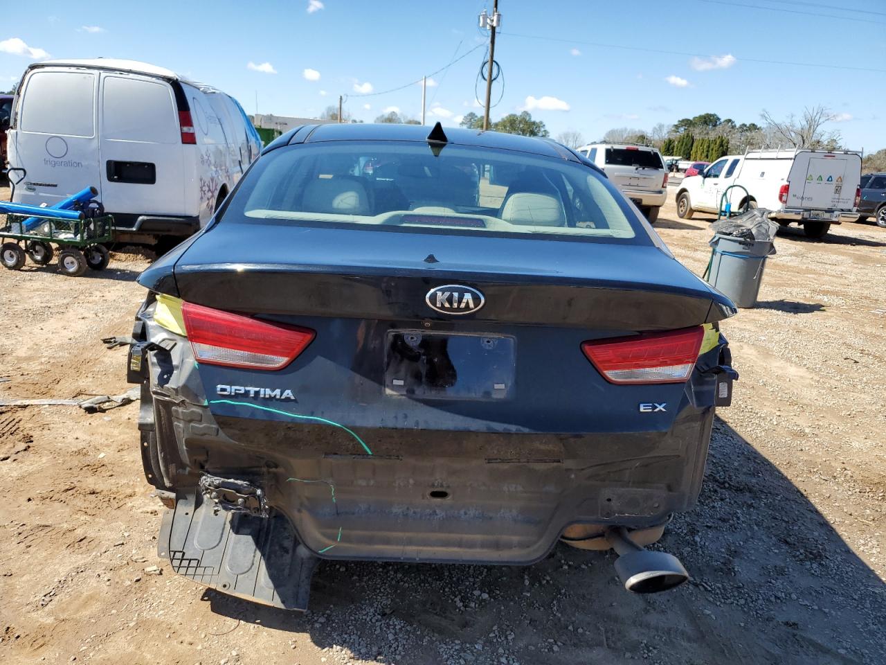 2016 KIA Optima VIN 5XXGU4L32GG062427 Copart auction photo, rear end damage thumbnail 6