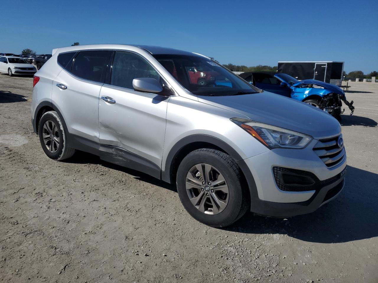 2015 Hyundai Santa Fe VIN 5XYZTDLB9FG280488 Copart auction photo, side / front end damage thumbnail 4