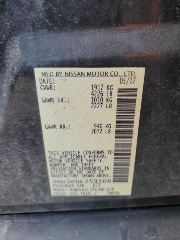 2017 Nissan Altima VIN 1N4AL3AP1HC259508 Copart auction photo, all over damage thumbnail 12
