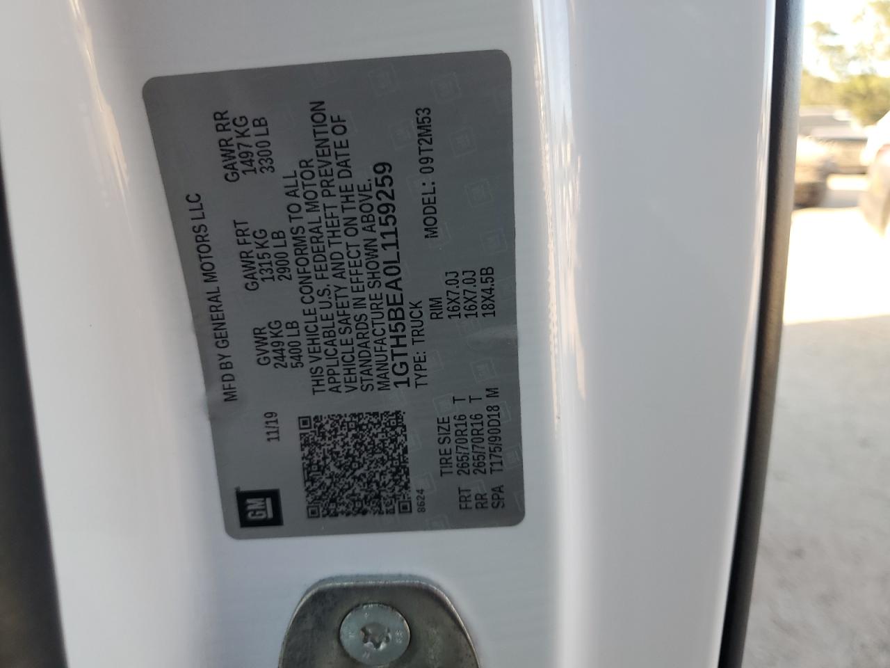2020 GMC Canyon VIN 1GTH5BEA0L1159259 Copart auction photo, front end damage thumbnail 14