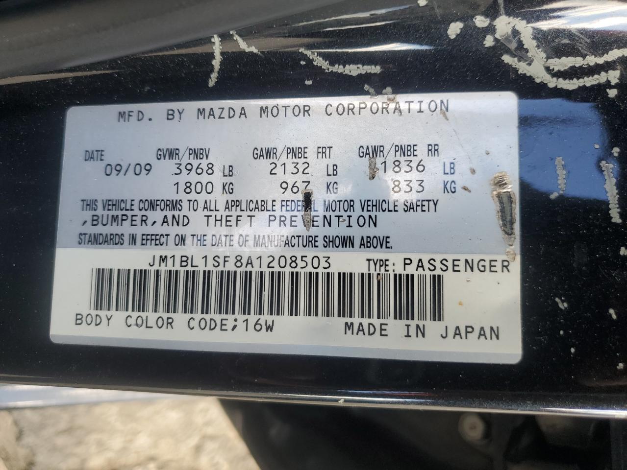 2010 Mazda 3 VIN JM1BL1SF8A1208503 Copart auction photo, undercarriage damage thumbnail 12