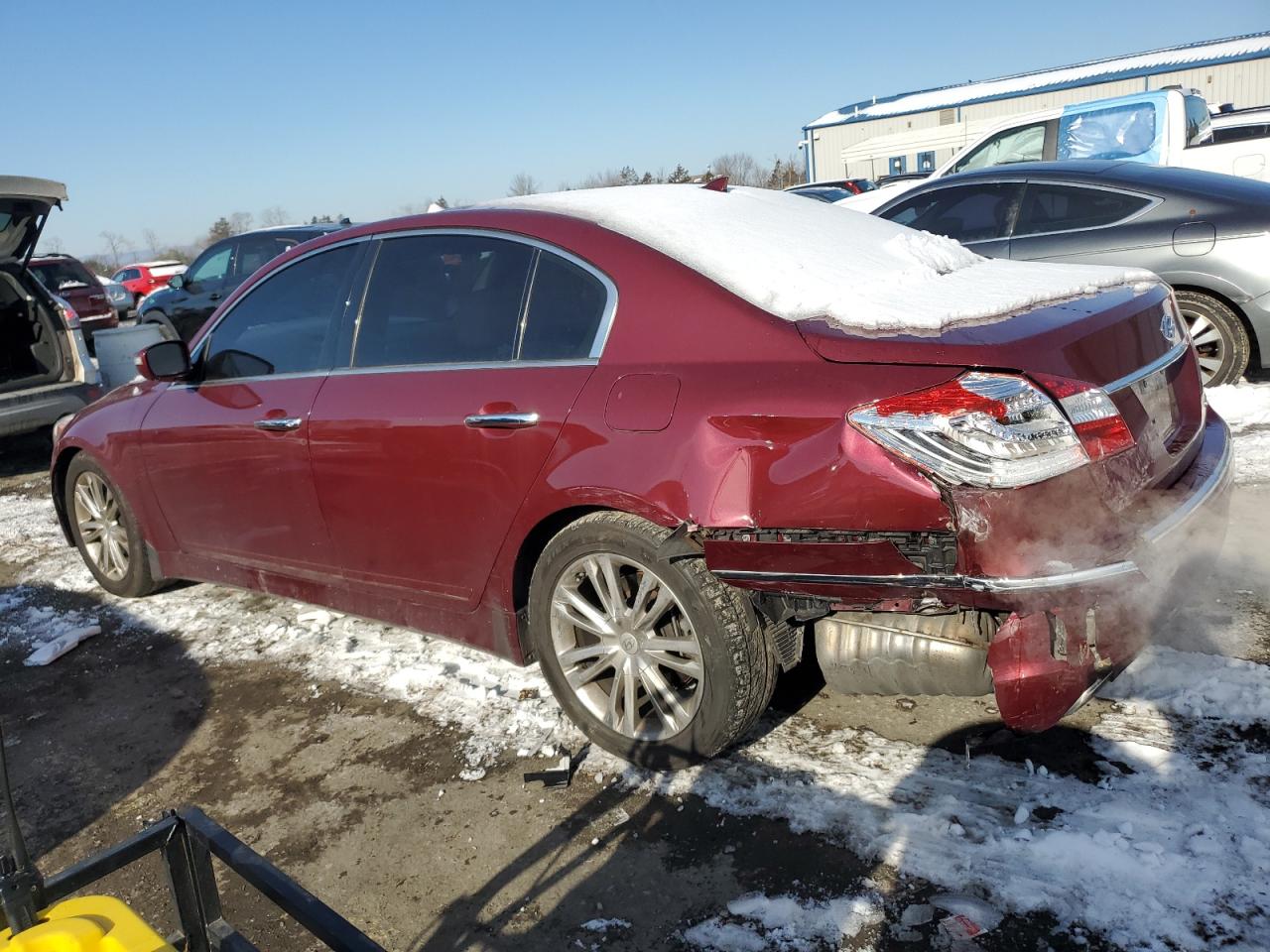 2013 Hyundai Genesis VIN KMHGC4DD6DU221722 Copart auction photo, rear end damage thumbnail 2