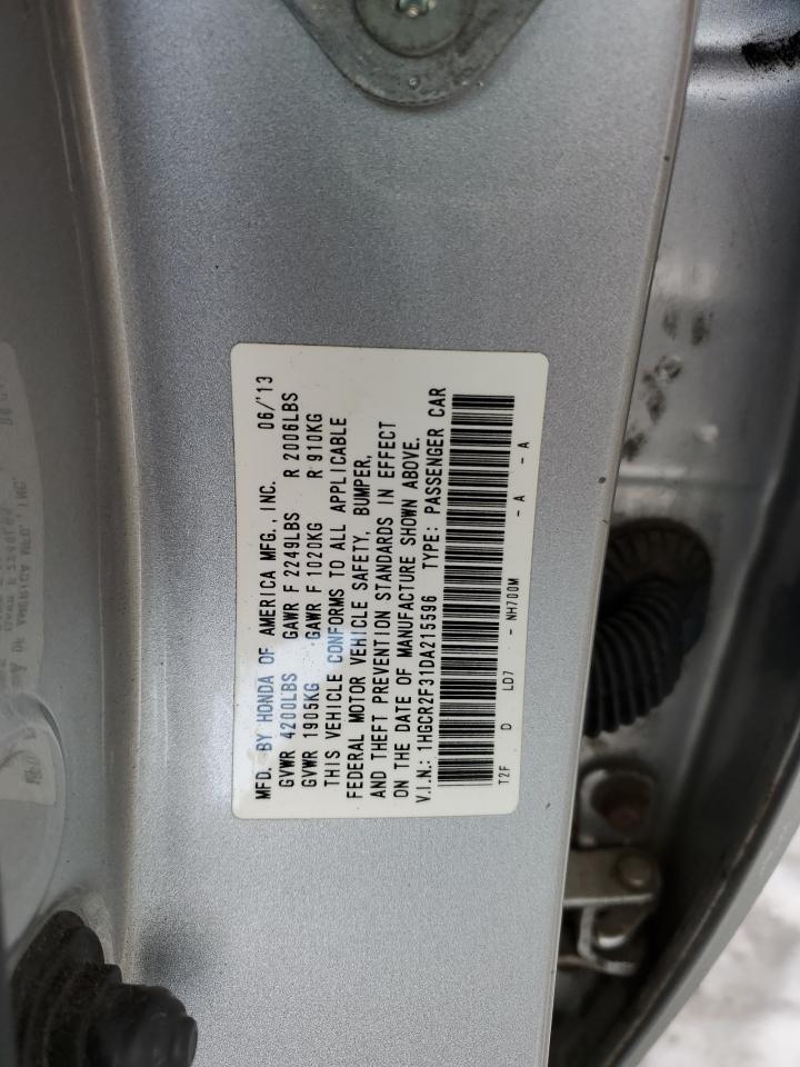 2013 Honda Accord VIN 1HGCR2F31DA215596 Copart auction photo, minor dent/scratches damage thumbnail 12