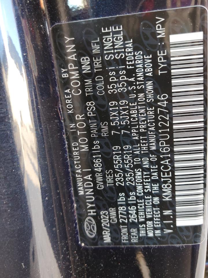 2023 Hyundai Tucson VIN KM8JECA16PU122746 Copart auction photo, side damage thumbnail 13