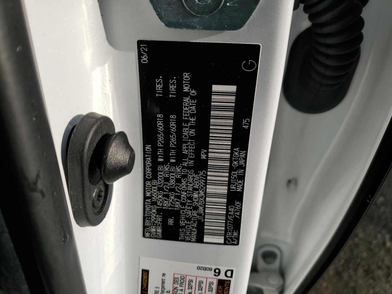 2021 Lexus GX VIN JTJAM7BX3M5299775 Copart auction photo, undercarriage / minor dent/scratches damage thumbnail 15