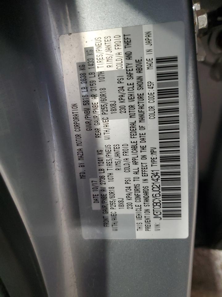 2018 Mazda CX-9 VIN JM3TCBCY6J0214341 Copart auction photo, front end / side damage thumbnail 13
