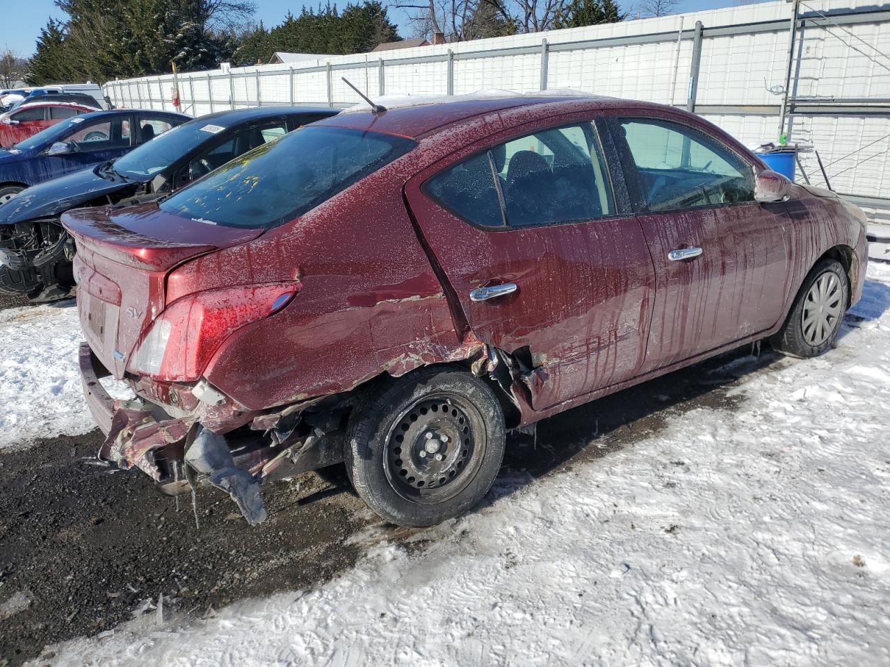2016 Nissan Versa VIN 3N1CN7AP0GL829699 Copart auction photo, rear end / side damage thumbnail 3