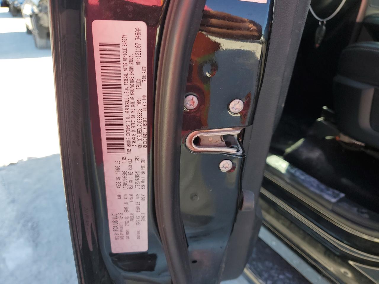 2018 RAM 2500 VIN 3C6UR5DL7JG399258 Copart auction photo, front end damage thumbnail 12